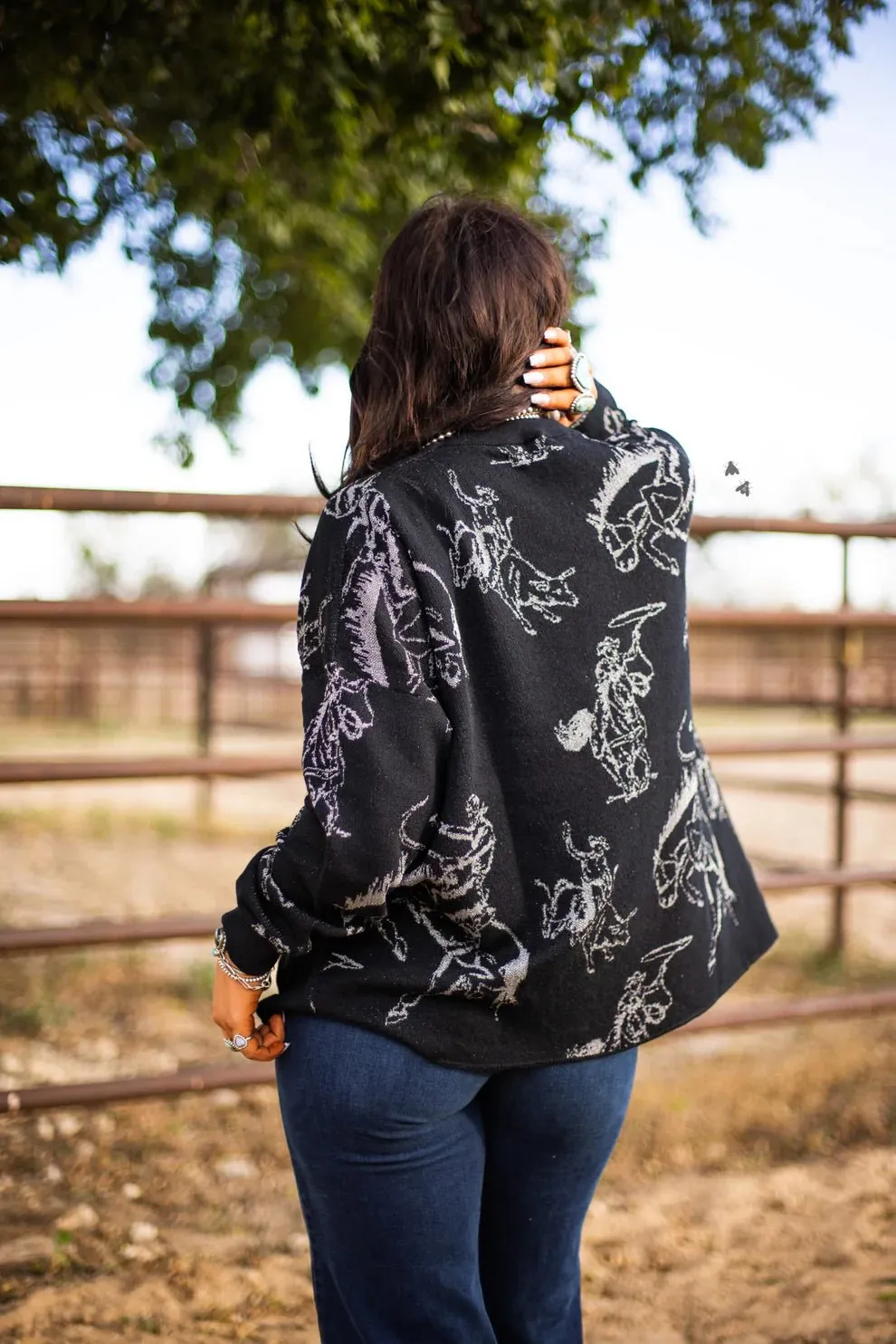 Metallic Bronc Rider Sweater