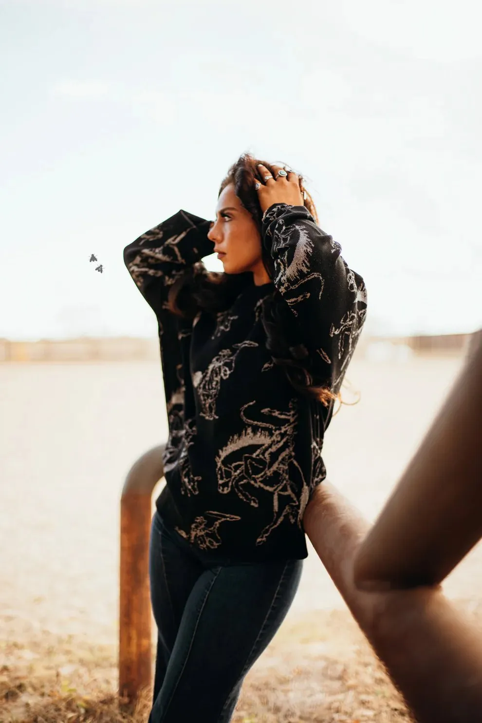 Metallic Bronc Rider Sweater