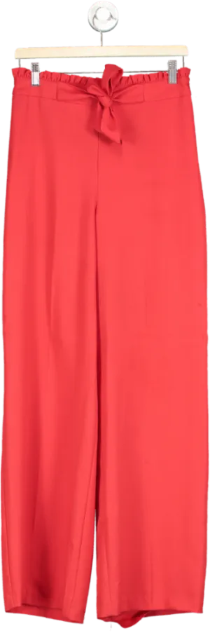 Miss Selfridge Red Wide Leg Trousers UK 10