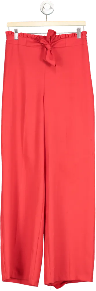 Miss Selfridge Red Wide Leg Trousers UK 10