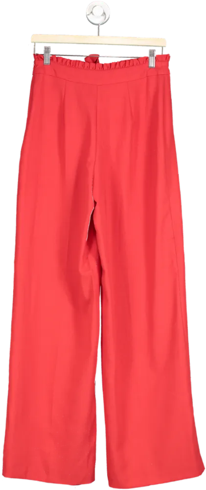 Miss Selfridge Red Wide Leg Trousers UK 10