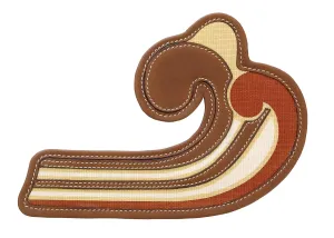 Miu Miu Brown Leather Wave Brooch Pin-One Size