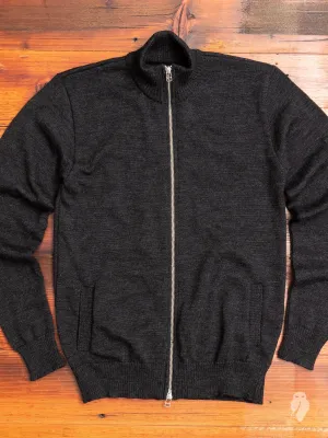 Mockneck Zip Sweater in Charcoal