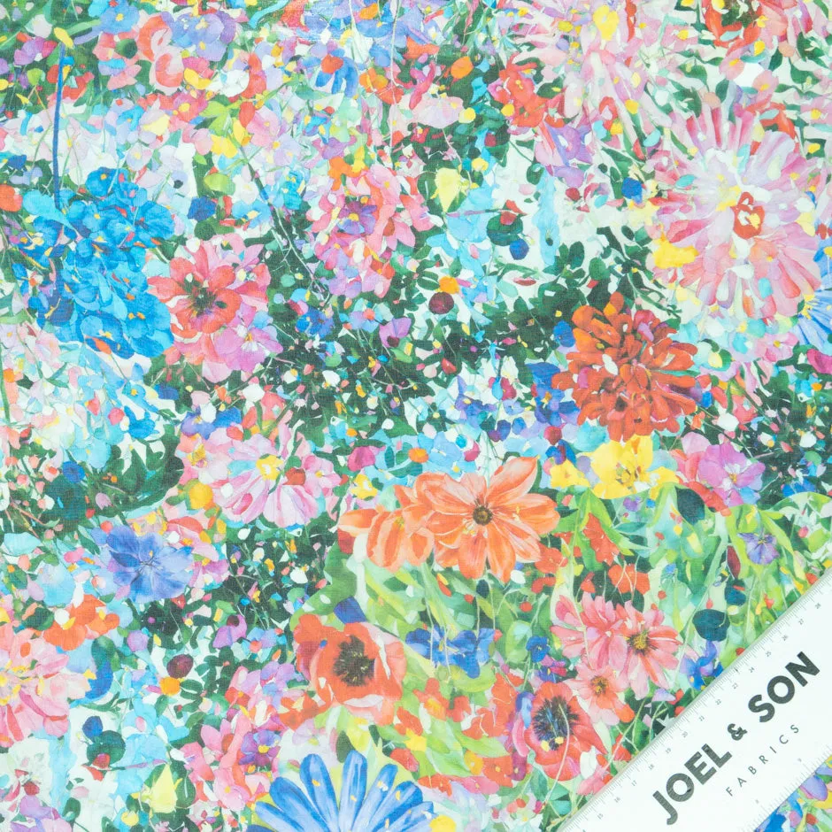 Multi Abstract Floral Printed Pure Silk Georgette