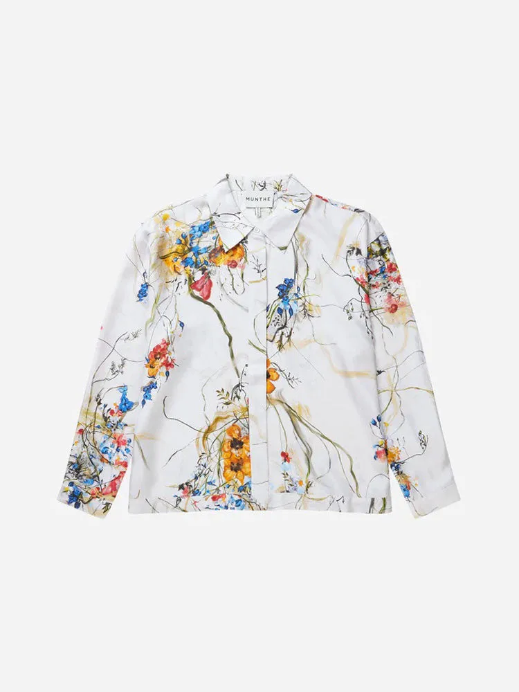 Munthe Aseia Silk Shirt Creme