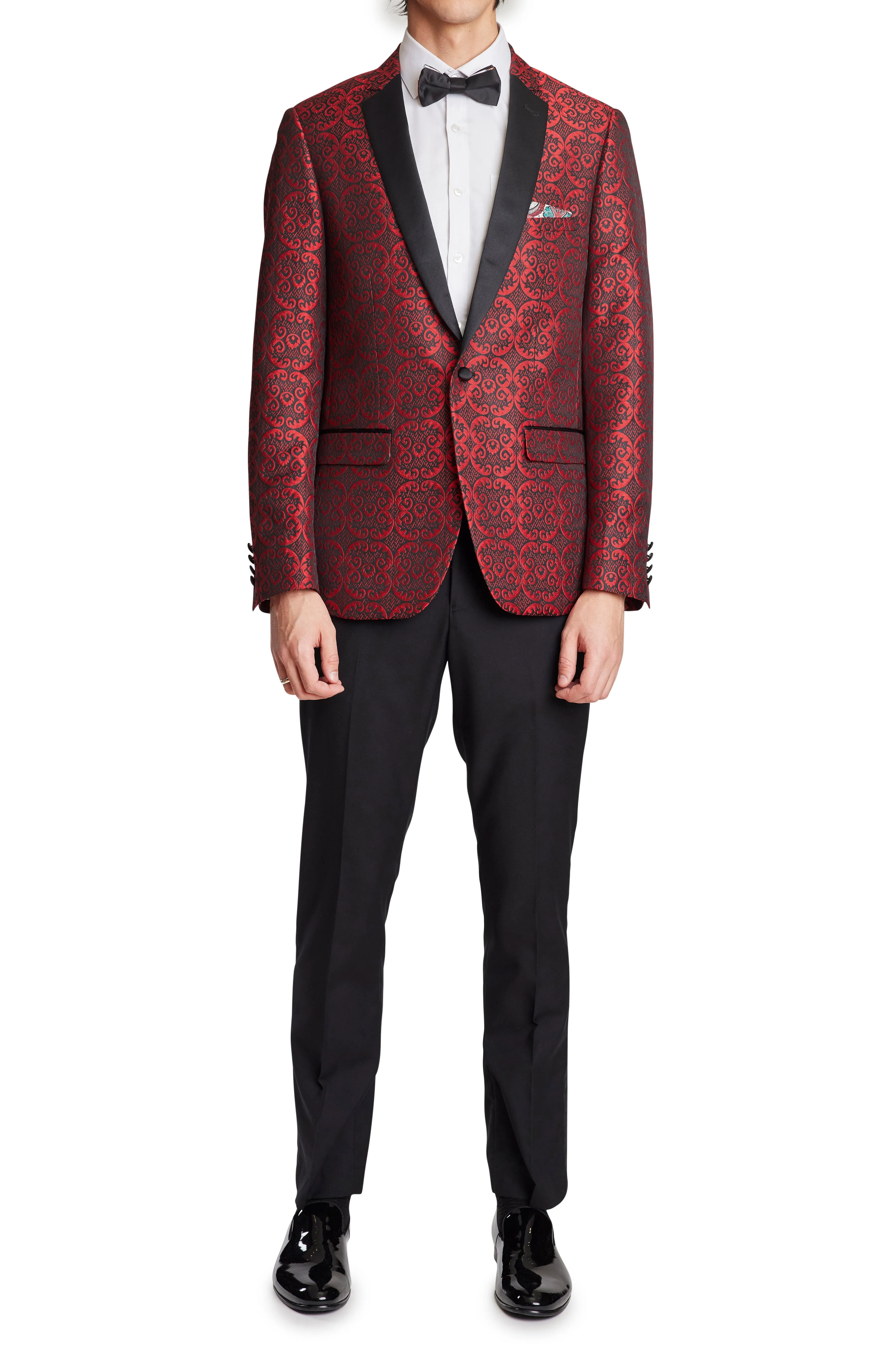 Osborne Notch Tux Jacket - slim - Red and Black