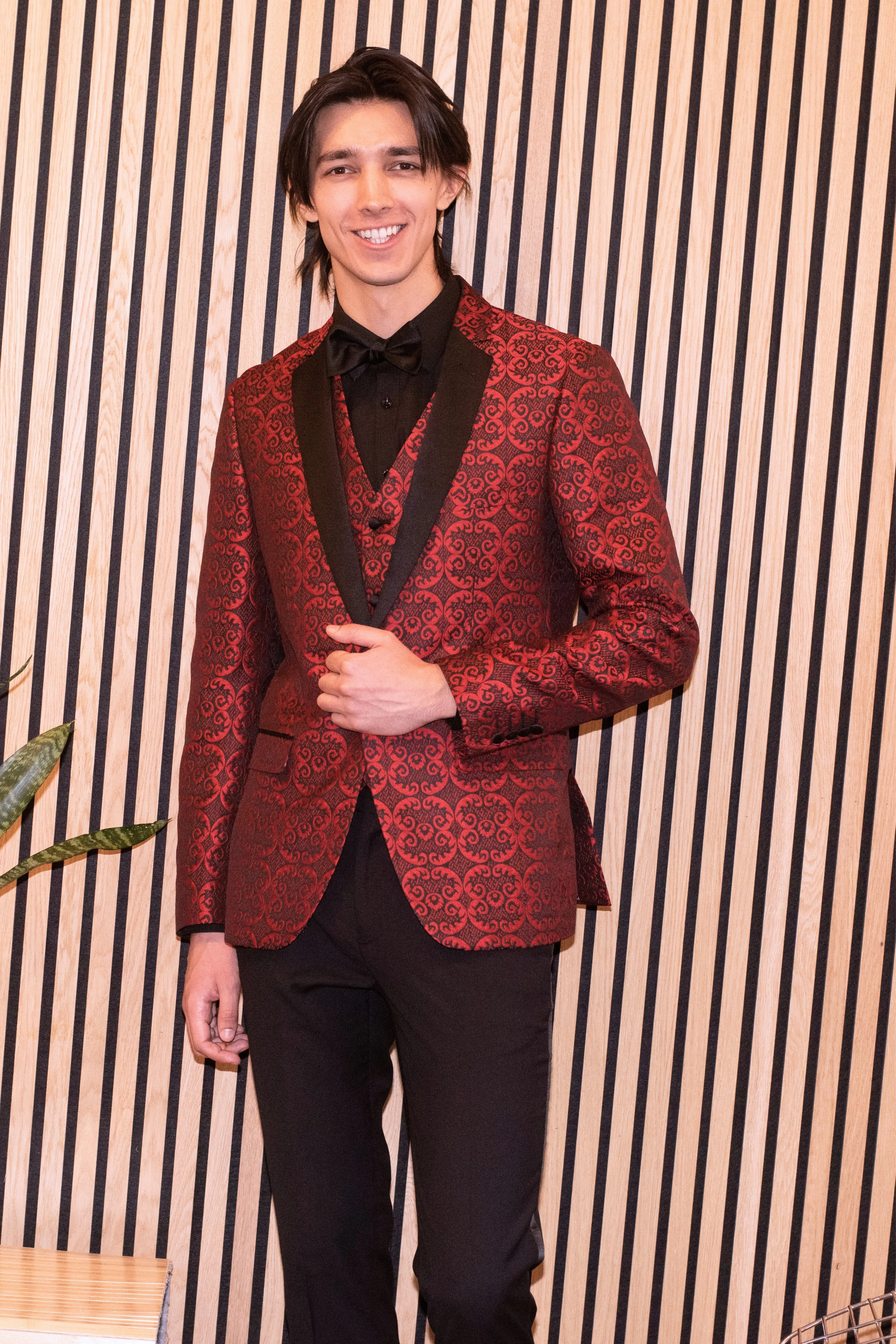 Osborne Notch Tux Jacket - slim - Red and Black