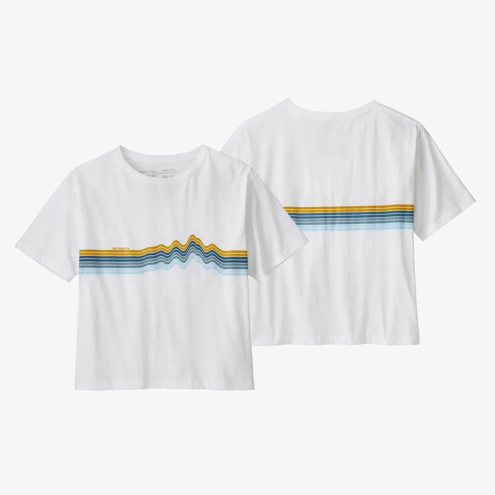 Patagonia W's Ridge Rise Stripe Organic Easy Cut Tee-White