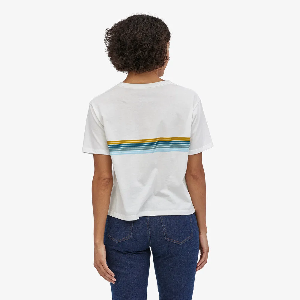Patagonia W's Ridge Rise Stripe Organic Easy Cut Tee-White