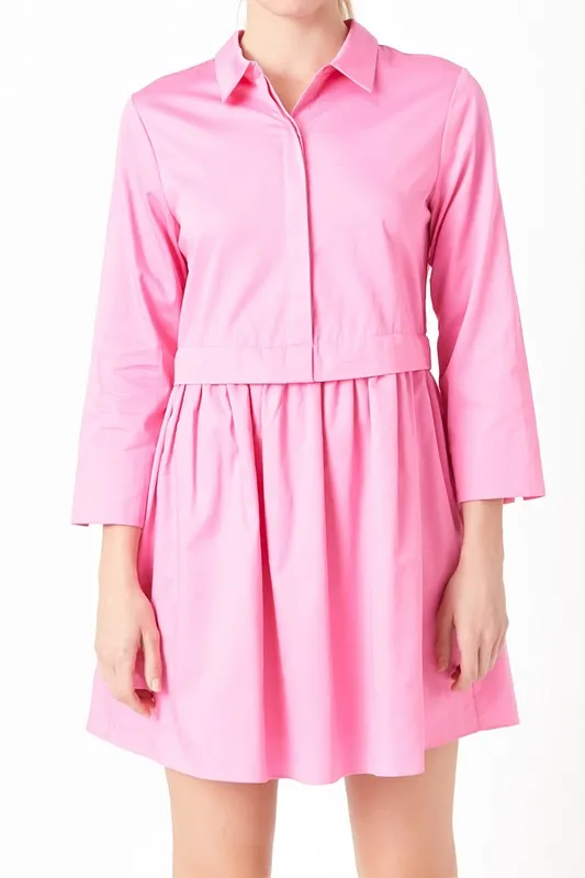 Pink Shirt Mini Dress