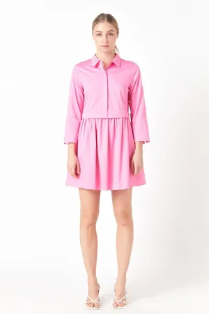 Pink Shirt Mini Dress