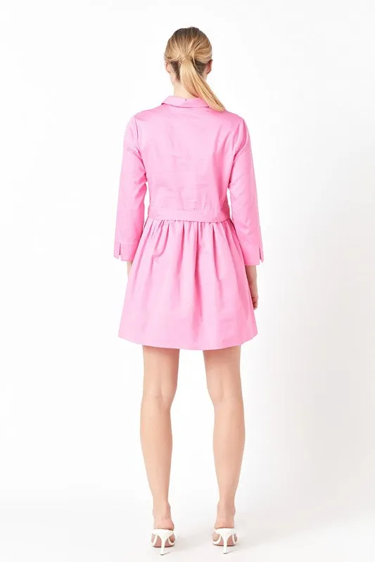 Pink Shirt Mini Dress