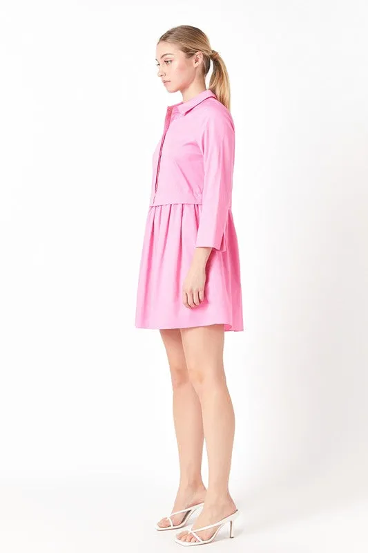 Pink Shirt Mini Dress
