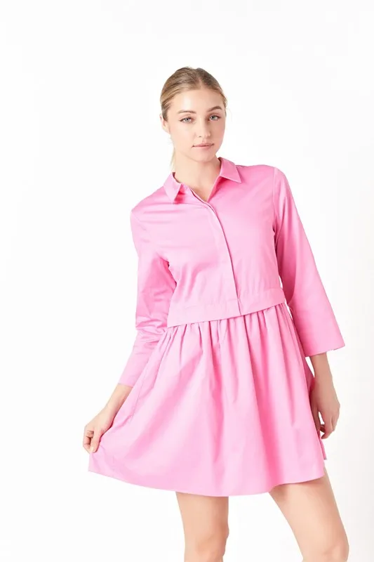 Pink Shirt Mini Dress