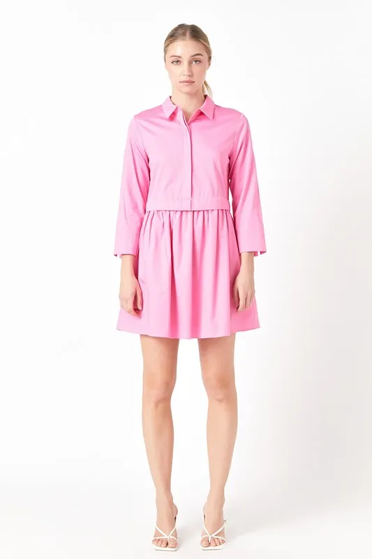 Pink Shirt Mini Dress