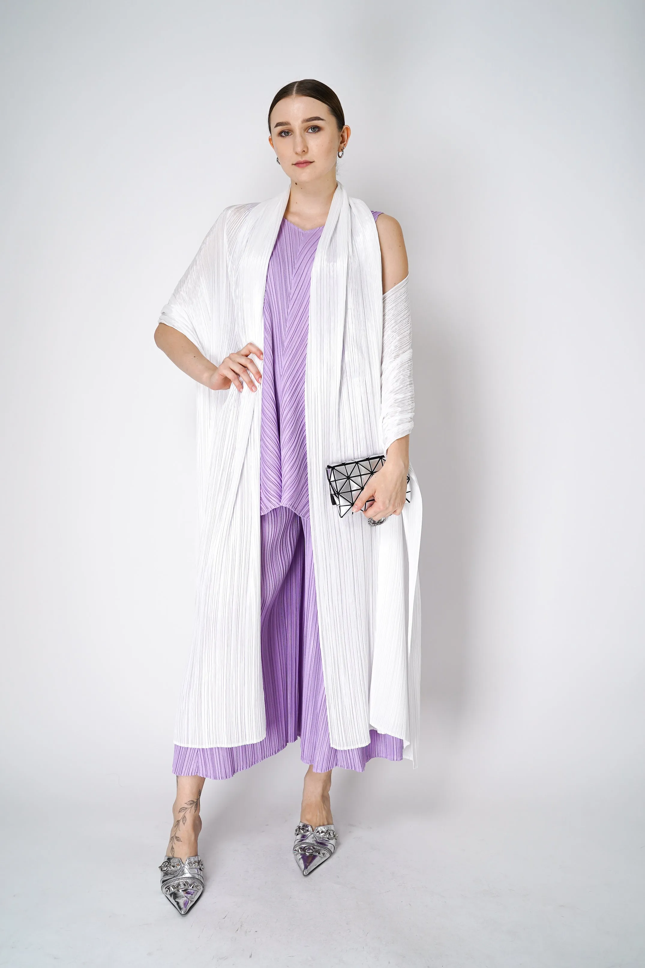 Pleats Please Issey Miyake Mellow Pleats Tunic in Lilac
