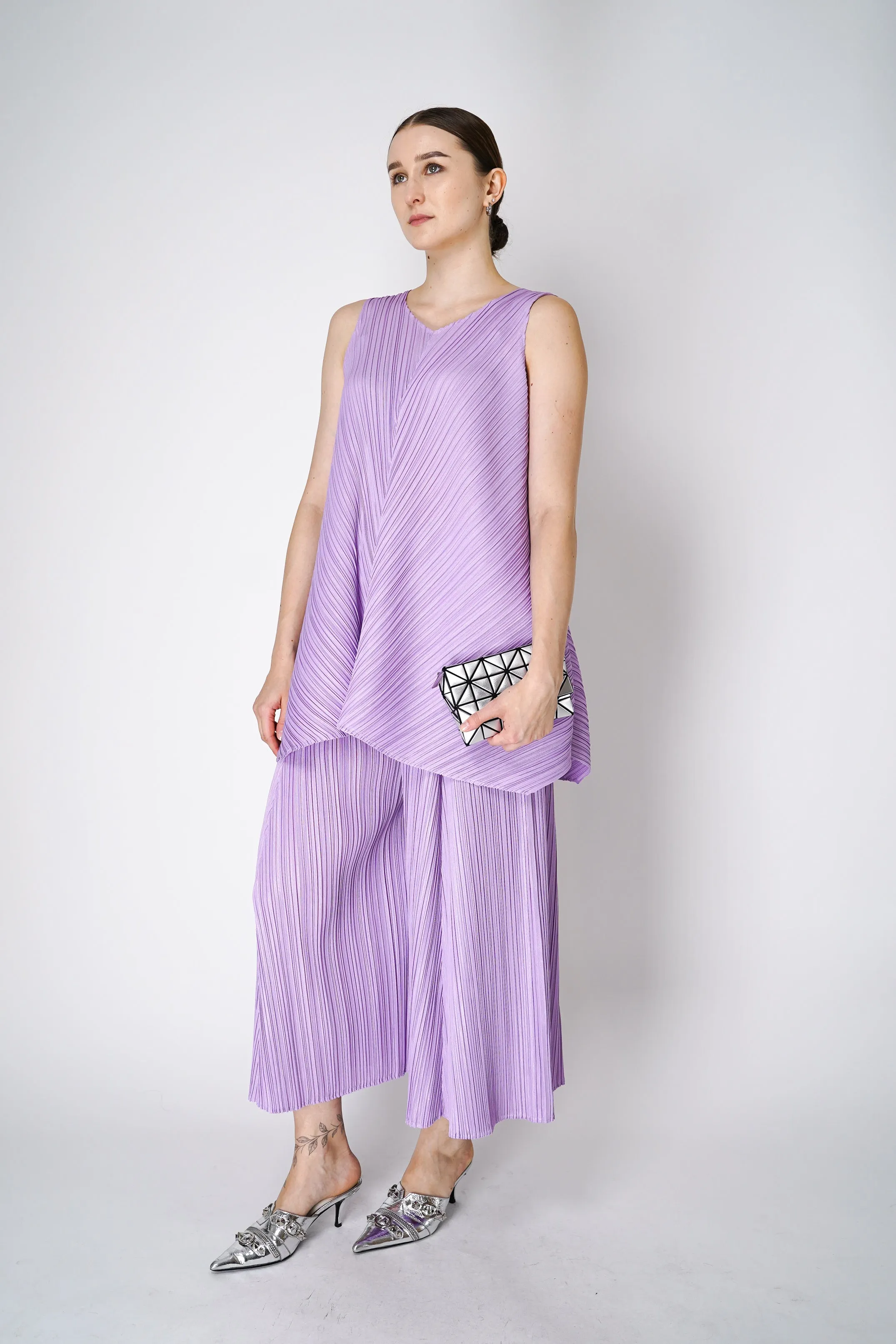 Pleats Please Issey Miyake Mellow Pleats Tunic in Lilac