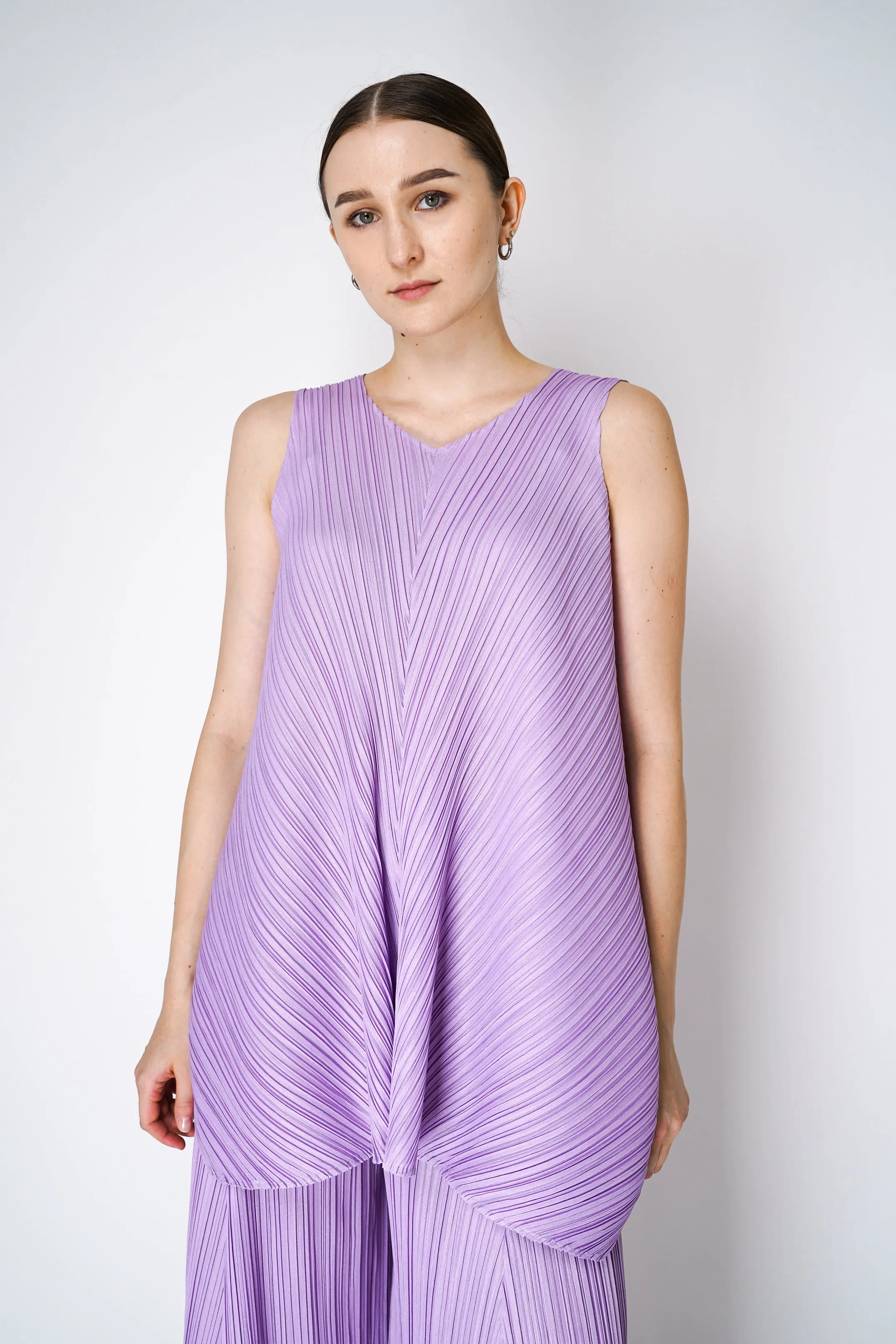 Pleats Please Issey Miyake Mellow Pleats Tunic in Lilac