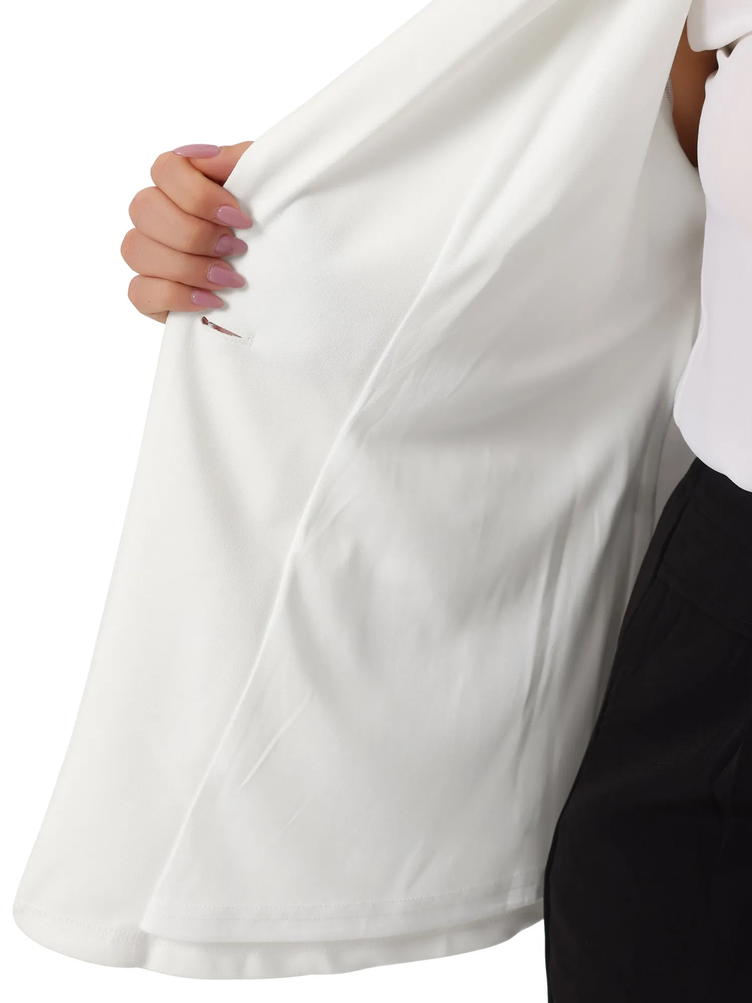 Plus Size Work Notch Lapel Lace Front Blazer Jackets