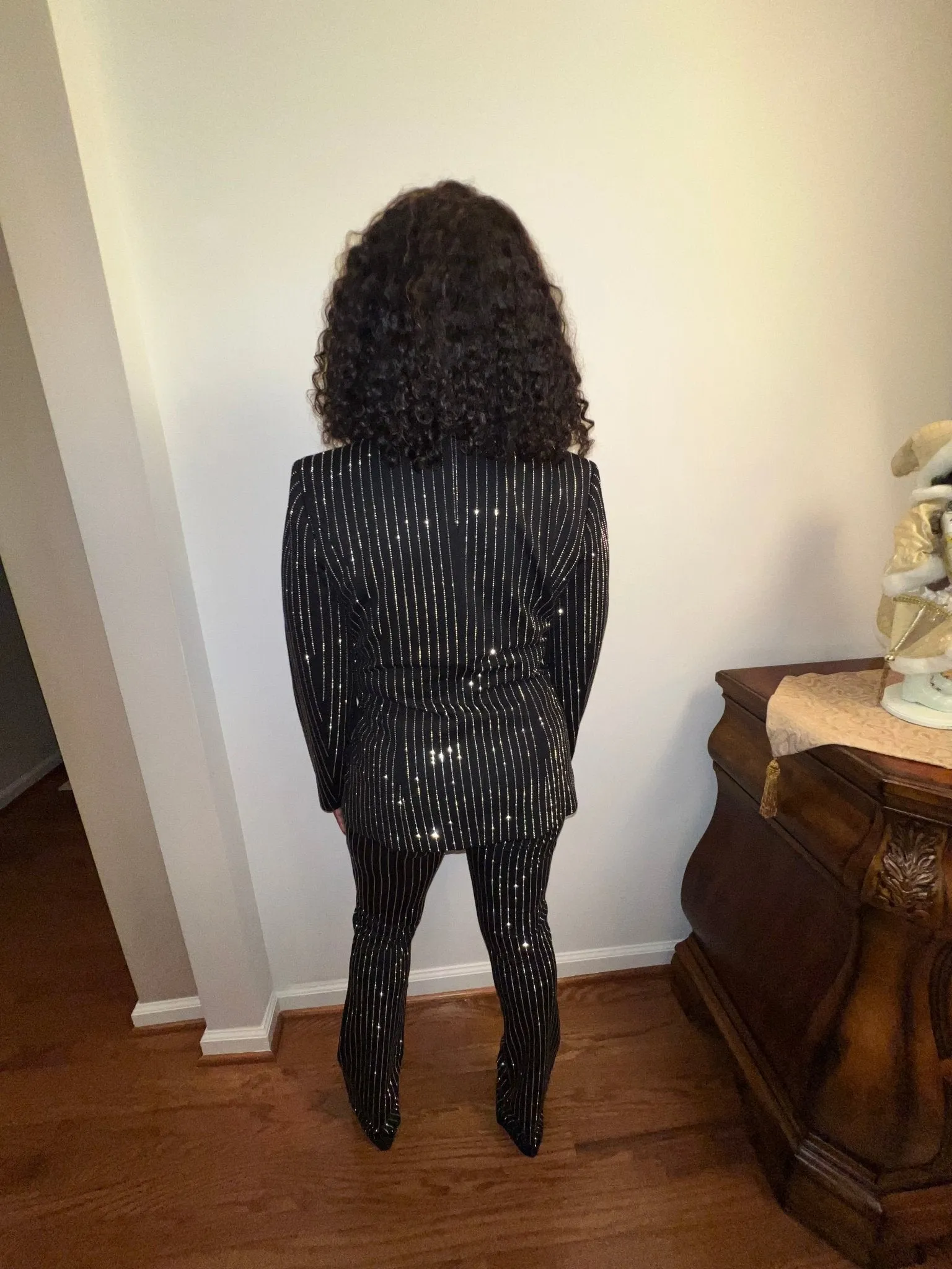Rhinestone Pinstripe Blazer