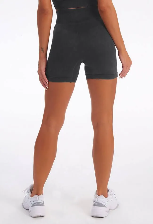Seamless Washed High-Waist Shorts - Easy