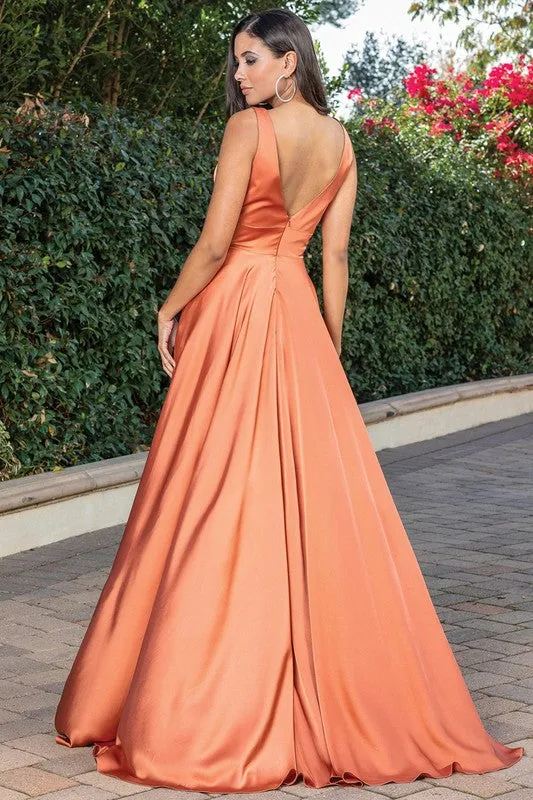 Sienna Solid A Line Dress with Slitted Skirt