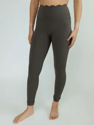 Studio Taupe "Jasmine" Scallop Super High Rise Leggings