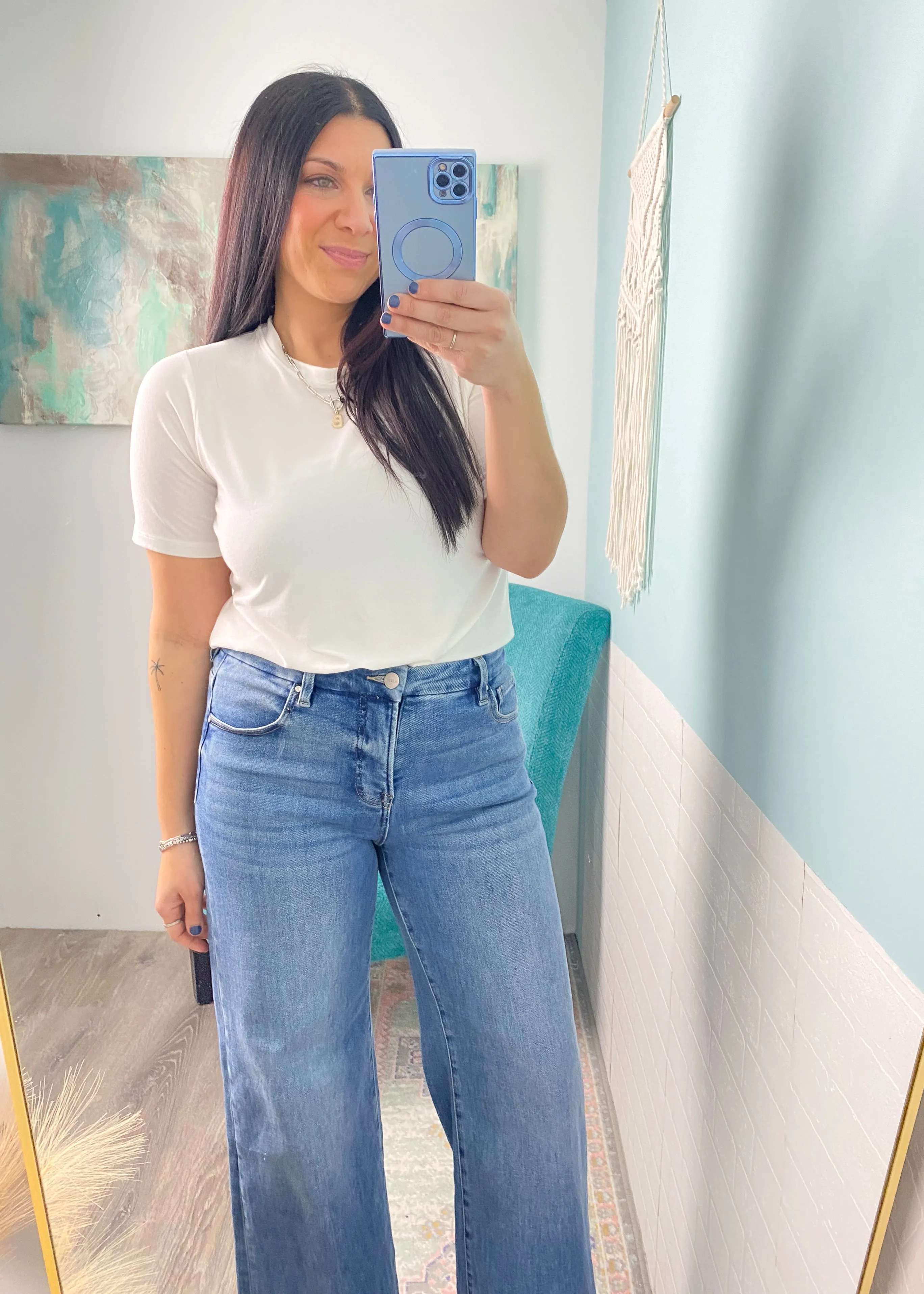 'Tabitha' Ivory Short Sleeve Round Neck Tee