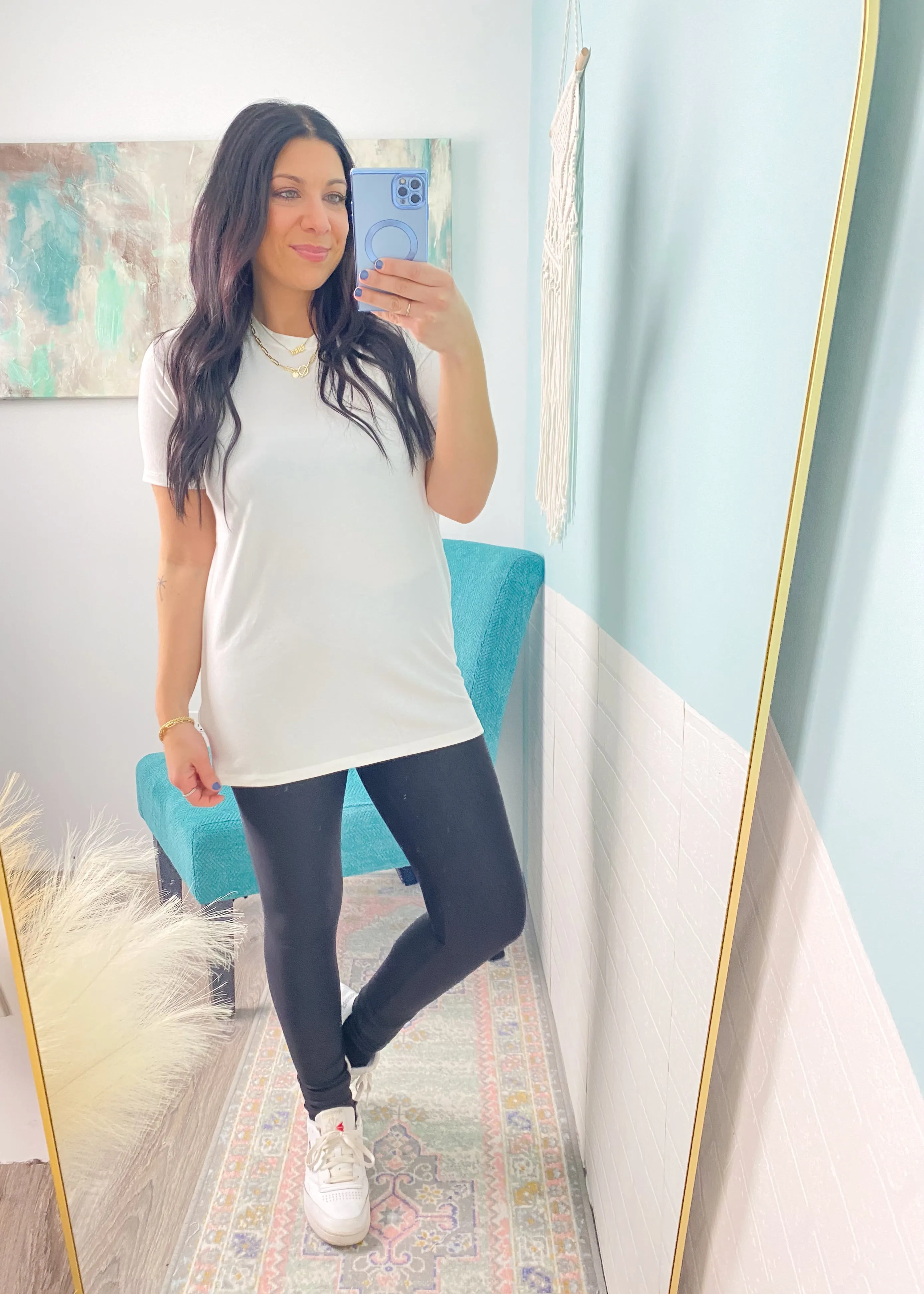 'Tabitha' Ivory Short Sleeve Round Neck Tee