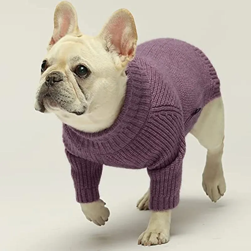 Thermal Knitted Dog Sweater Doggy Winter Coat Pet Clothes Doggie Turtleneck Jacket Puppy Outfits