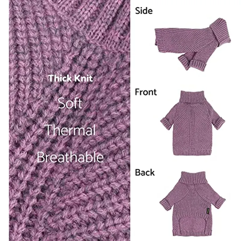 Thermal Knitted Dog Sweater Doggy Winter Coat Pet Clothes Doggie Turtleneck Jacket Puppy Outfits