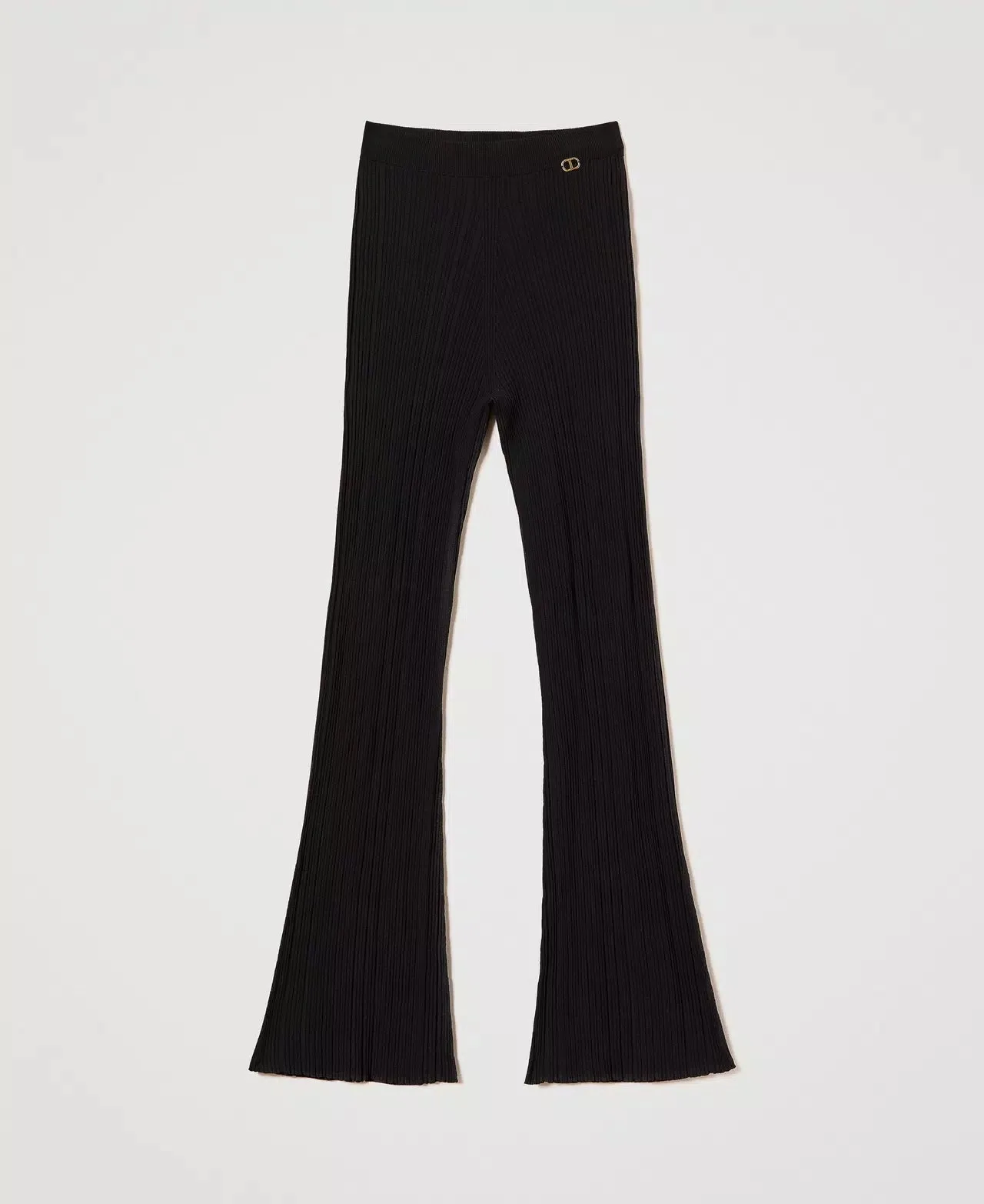 Twinset Ribbed Knit Flared Trousers