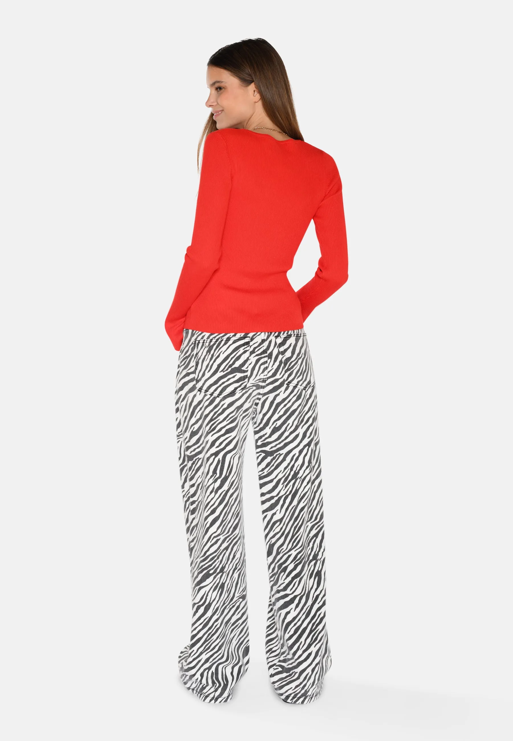 Twisti o-neck jumper 2679 - Fiery Red