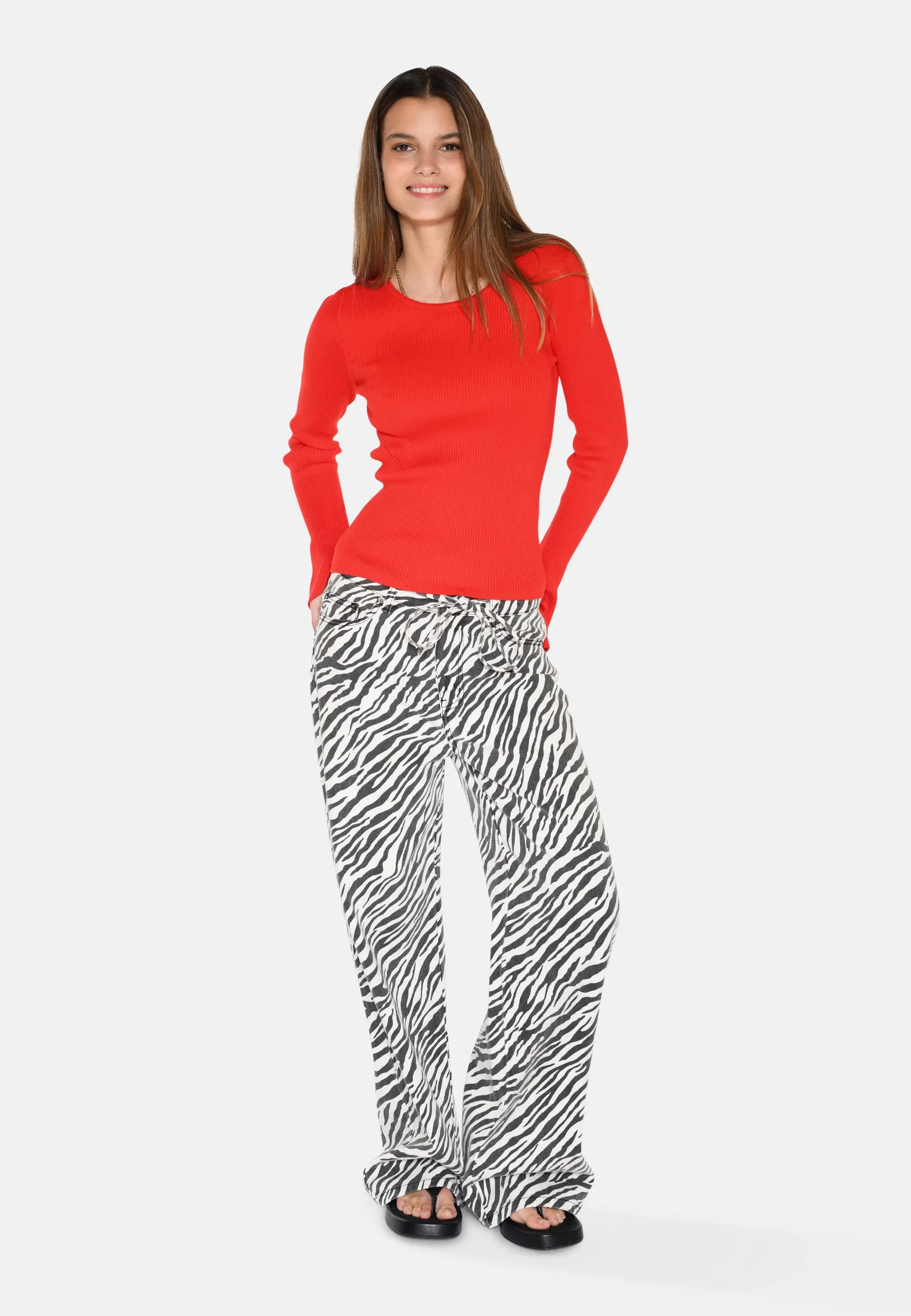 Twisti o-neck jumper 2679 - Fiery Red