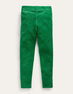 Velour Rib Leggings-Monster Green