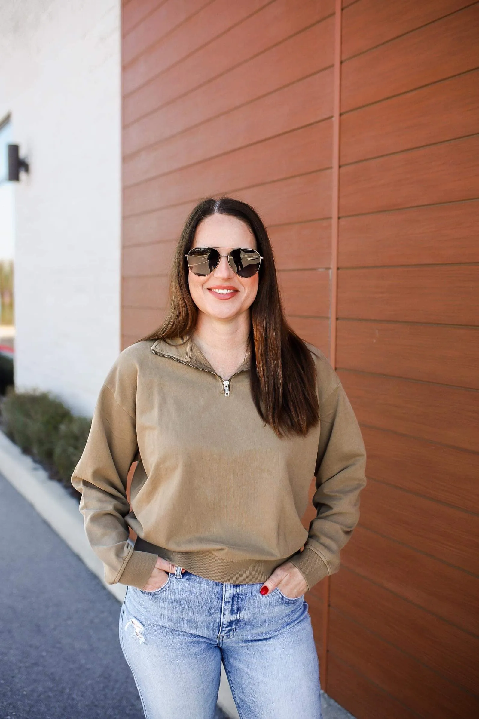 Warm Emotions Half Zip Sweatshirt - Mocha
