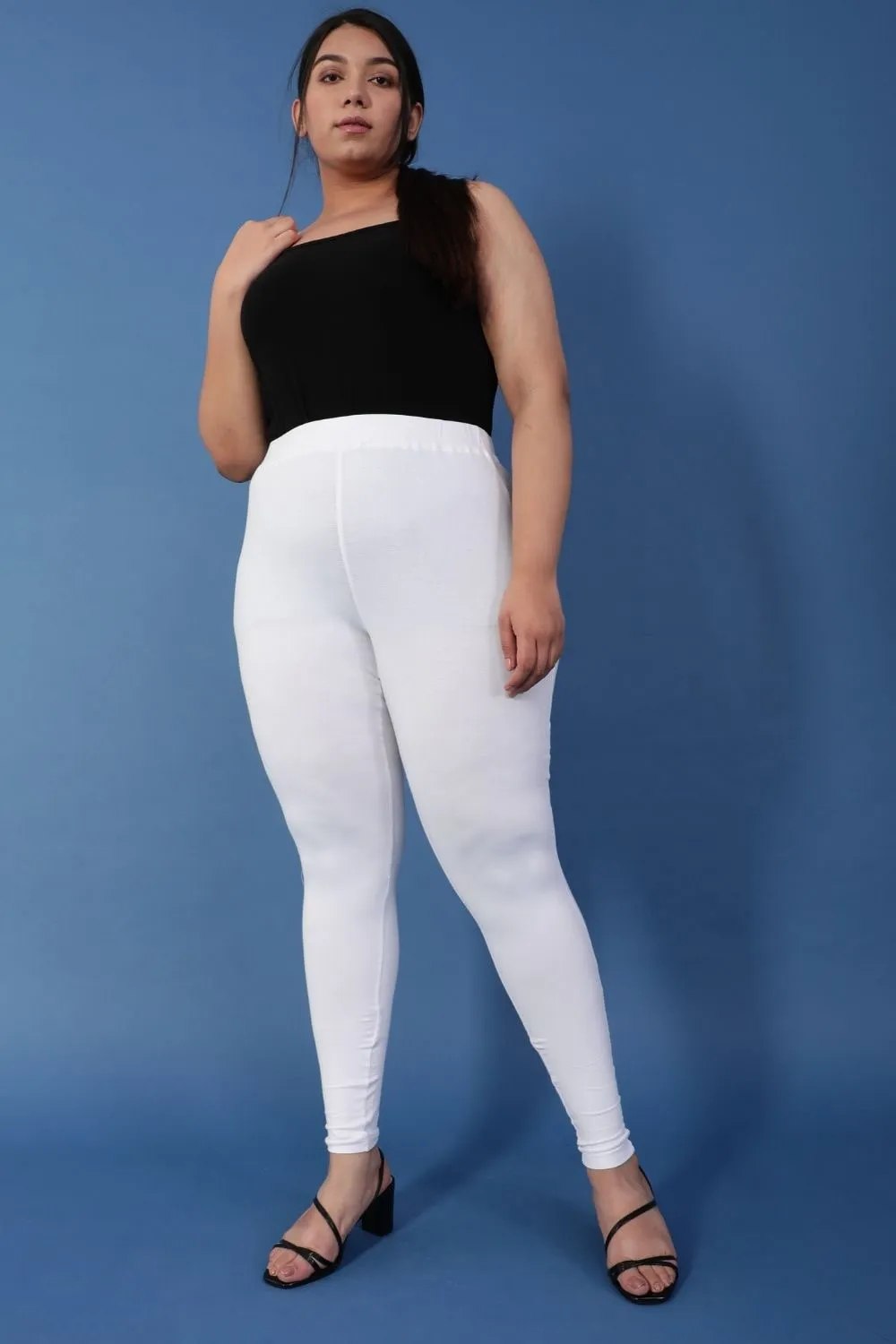 White Basic Leggings