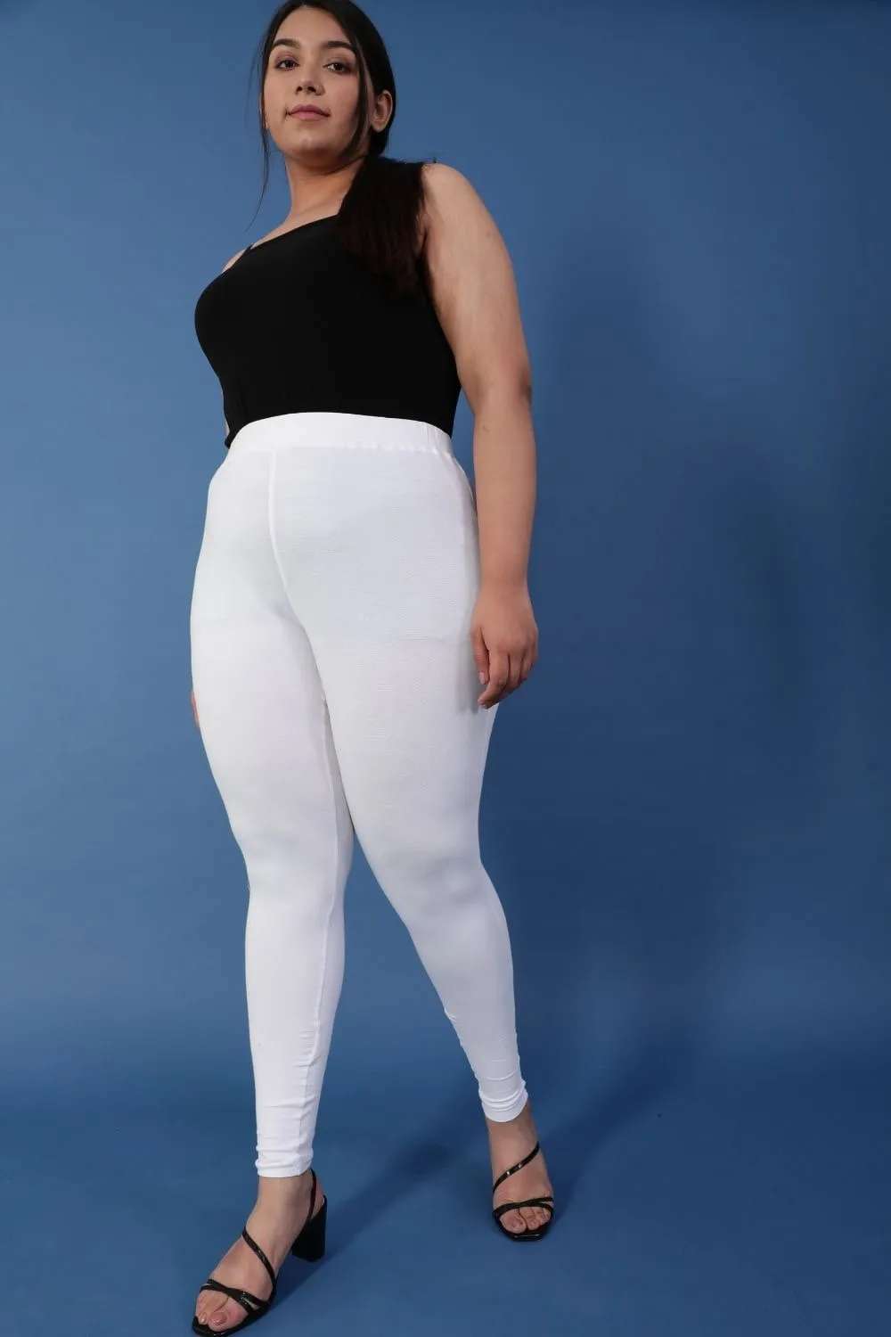 White Basic Leggings
