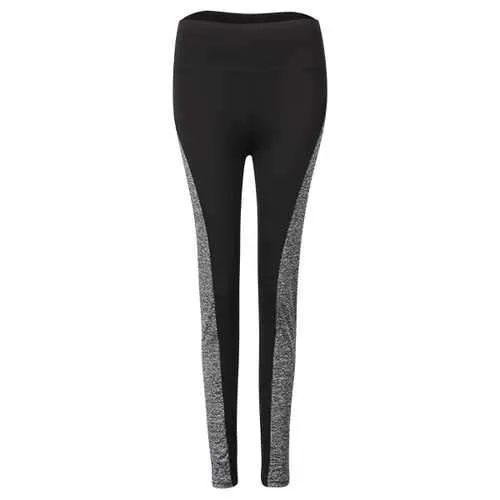 Women Plus Size AB Faces Color Block High Elastic Hips Up Work Out Yoga Leggings Pants