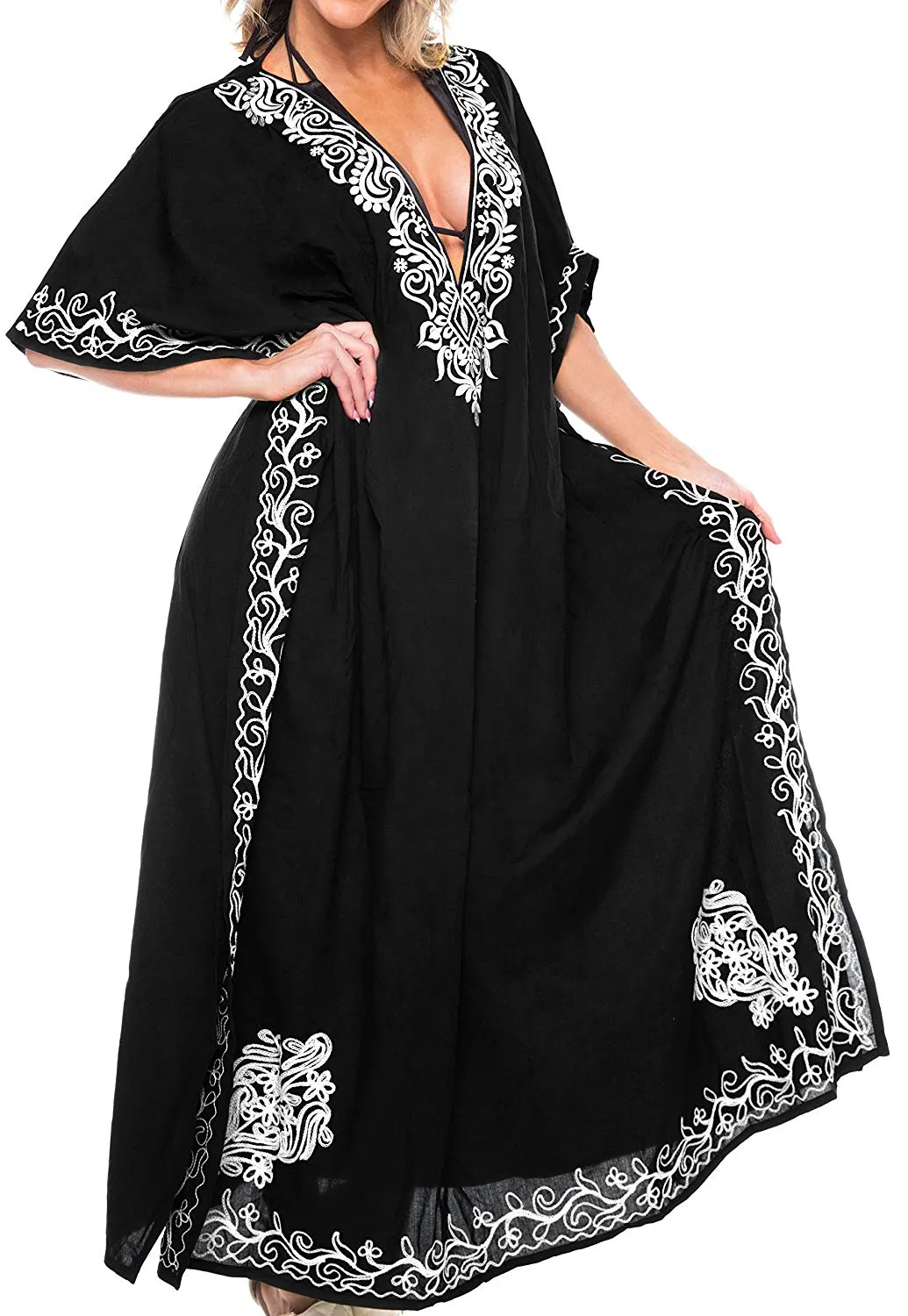 Women's Beach Designer Dress Rayon Swimwear Swimsuit Kimono Cover up Kaftan