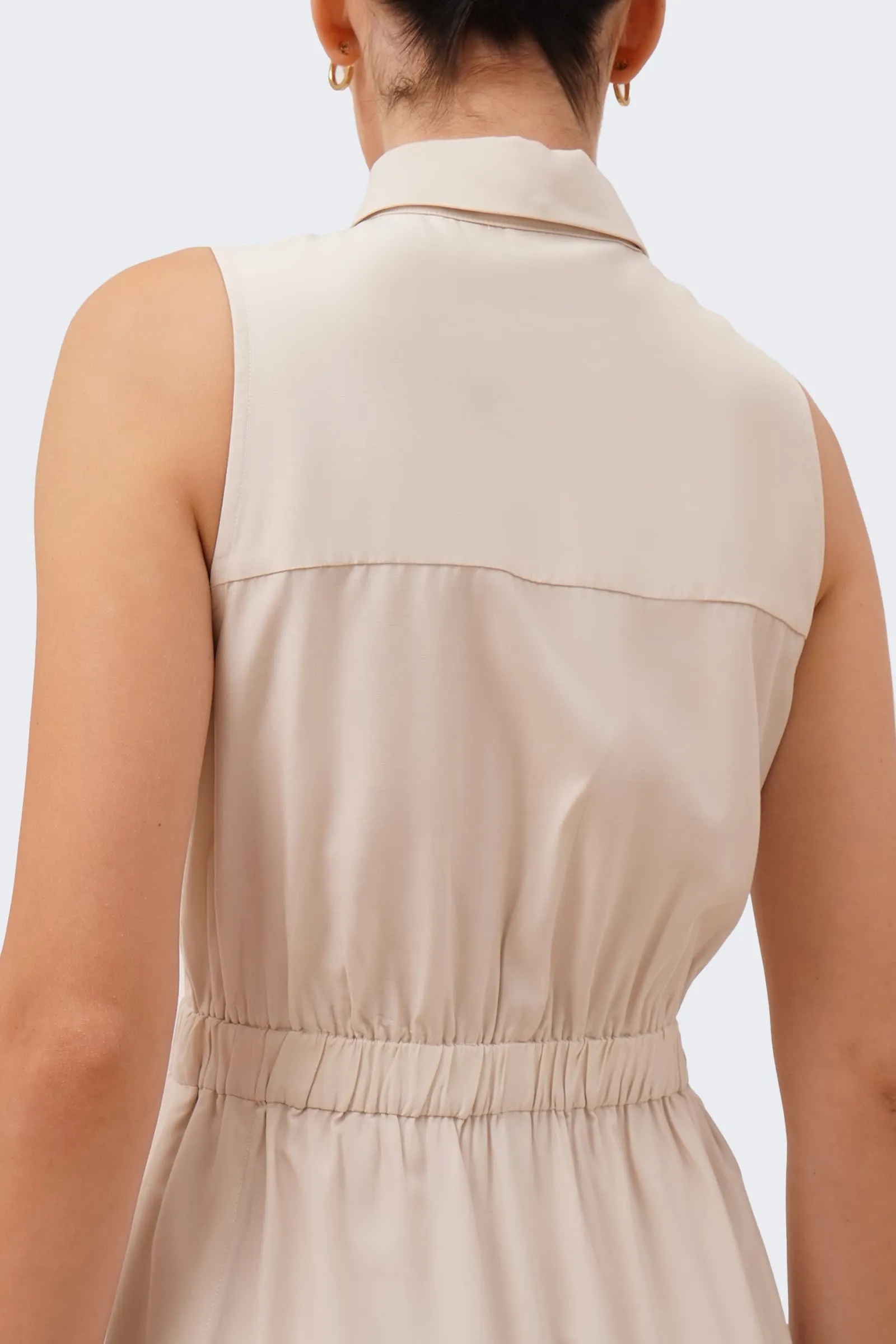 Women's Halter Garter Waist Flowy Shirtdress