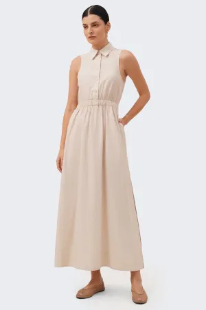 Women's Halter Garter Waist Flowy Shirtdress