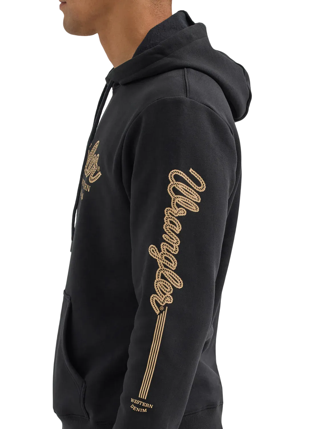 Wrangler Men's Hoodie Script Print, Black