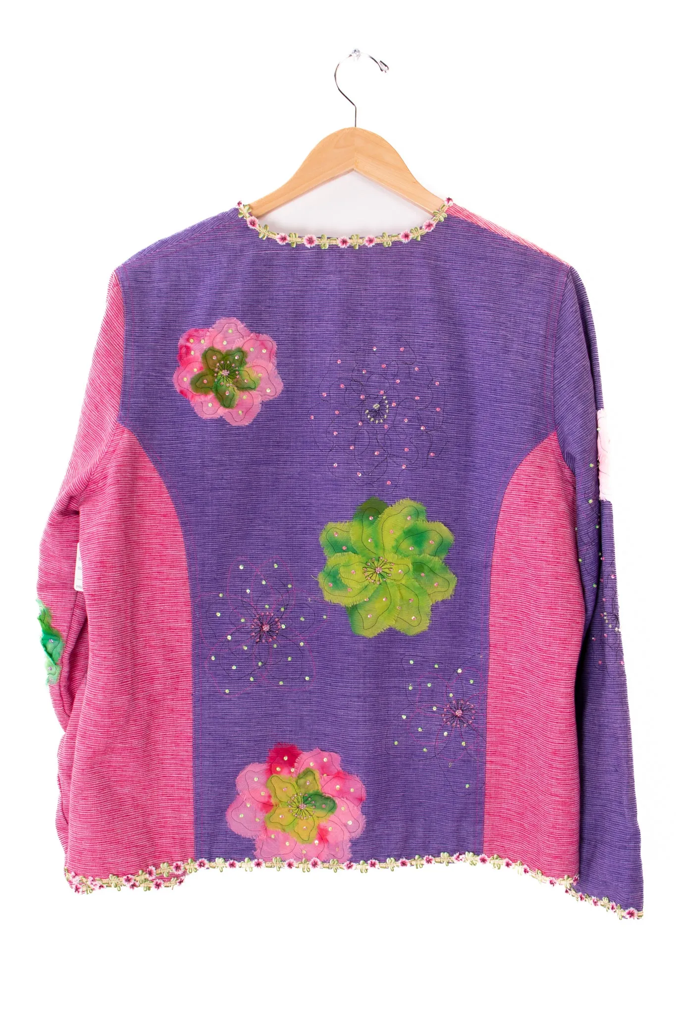 YakMagik Purple and Pink Textured Flowers Formal Jacket