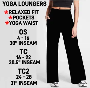 YOGA  LOUNGERS -Solid Black Luxe Super SOFT Yoga Band Lounge Pants Capri & Full OS TC TC2 Plus rts